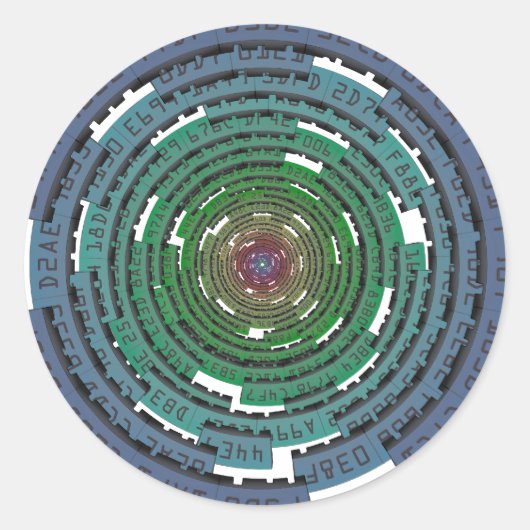 Coderingscirkel - VERGRENDELD Ronde Sticker (Voorkant)