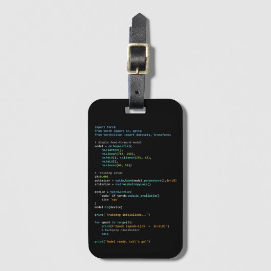 Coderingshumor - Ontwikkelaarslogica en technisch  Bagagelabel (Voorkant (verticaal))