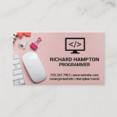 Coderingspictogram | Kantoor-achtergrond Visitekaartje (Voorkant)