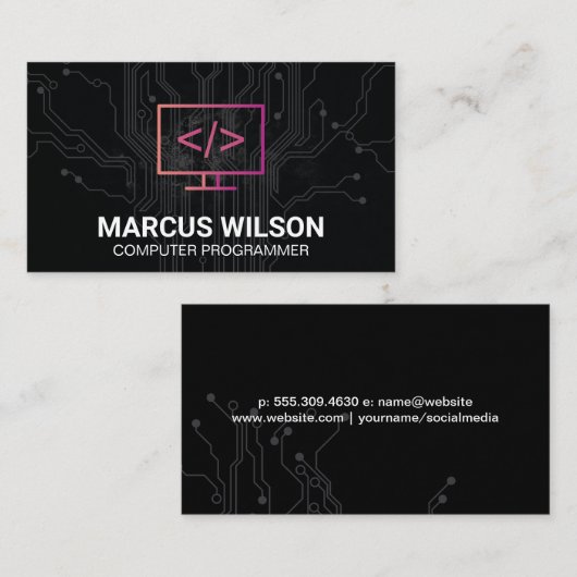 Coderingspictogram | printplaat visitekaartje (Voorkant / Achterkant)