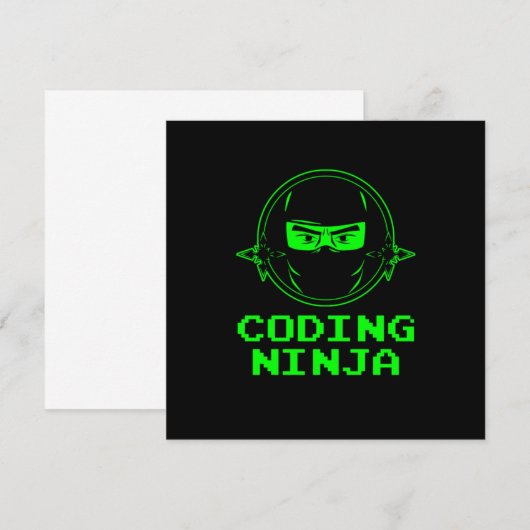 Coderingsprogramma voor Ninja Coder Programmer Kaart (Voorkant / Achterkant)