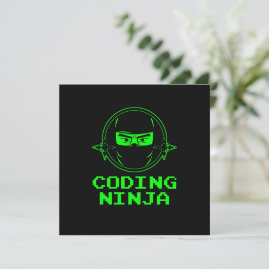 Coderingsprogramma voor Ninja Coder Programmer Kaart (Staand voorkant)
