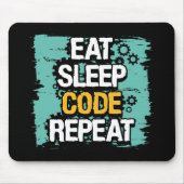 Coderleven: Eet, Slaap, Code Herhalen Muismat (Voorkant)