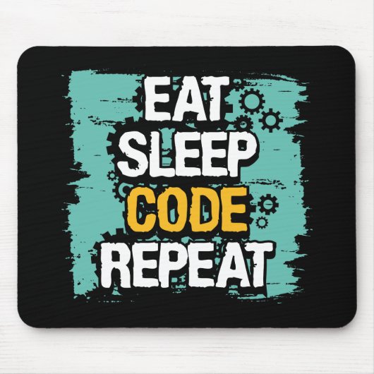 Coderleven: Eet, Slaap, Code Herhalen Muismat (Voorkant)