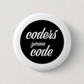 Coders gaan code ronde button 5,7 cm (Voorkant)