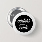 Coders gaan code ronde button 5,7 cm (Voorkant /achterkant)