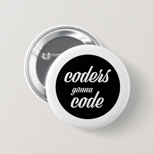 Coders gaan code ronde button 5,7 cm (Voorkant /achterkant)