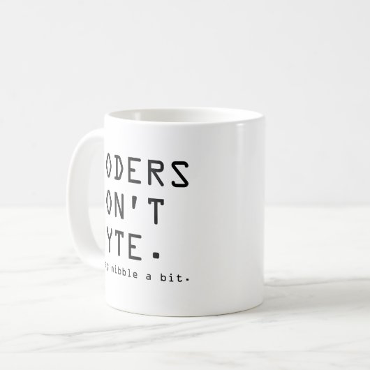 Coders niet Byte Koffiemok (Voorkant links)