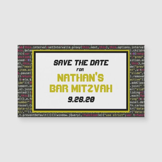 Coder's Party Save the Date Magnet (klein) (Voorkant)