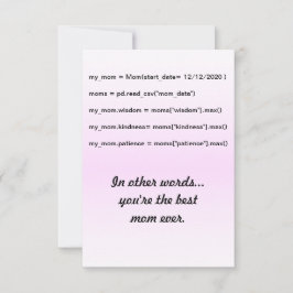 Coder's woorden - Je bent de beste moeder Bedankkaart