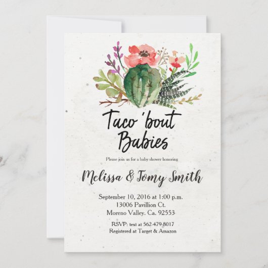 Codes baby showers cactus kaart (Voorkant)