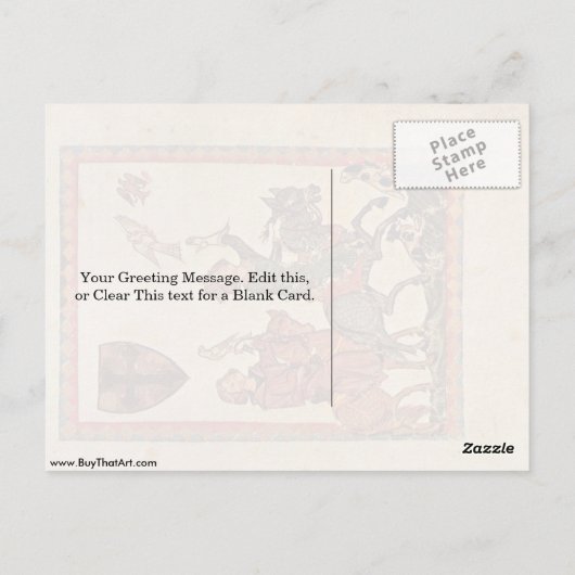 Codex Manesse door kapitein Manesse Briefkaart (Achterkant)