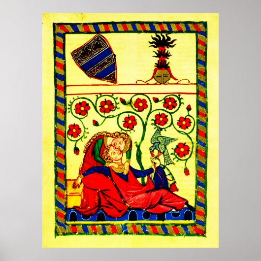 Codex Manesse - Heidelberg - Konrad von Altstetten Poster (Voorkant)