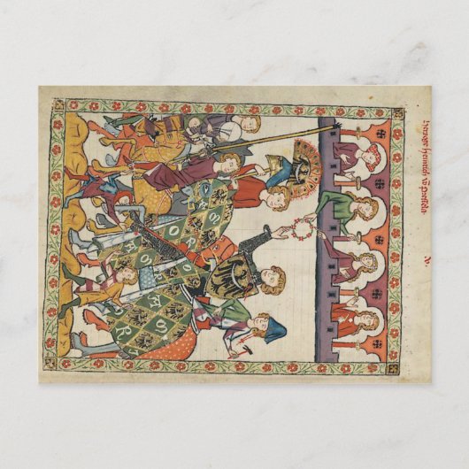 Codex manesse - Herzog Heinrich von Breslau Postka Briefkaart (Voorkant)