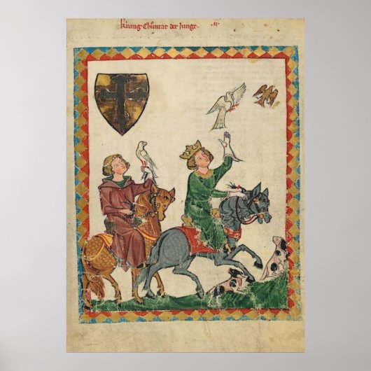 Codex Manesse - König Konrad der Junge Poster (Voorkant)