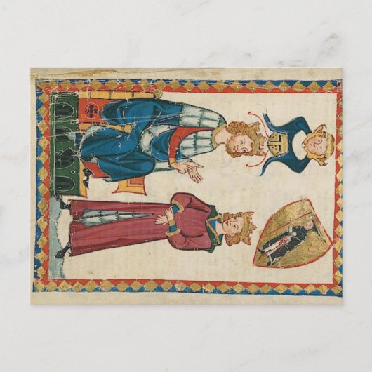 Codex Manesse - König Tyro von Schotten Postkarte Briefkaart (Voorkant)
