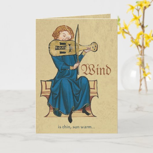 Codex Manesse Reinmar de Fiddler CC0716 Birthday Kaart (Gele Bloem)