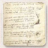 Codex over vogelvlucht door Leonardo da Vinci Bier Onderzetter (Voorkant)