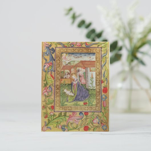 Codex Ser Nov 2599 f. 39v De geboorte van Christus Briefkaart (Staand voorkant)