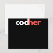 Codher Girl Programmer Women Stem Engineer Lovers Aankondigingskaart (Voorkant / Achterkant)
