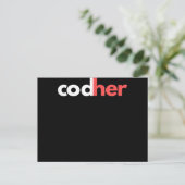 Codher Girl Programmer Women Stem Engineer Lovers Aankondigingskaart (Staand voorkant)