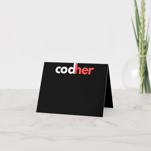Codher Girl Programmer Women Stem Engineer Lovers Bedankkaart (Voorkant)