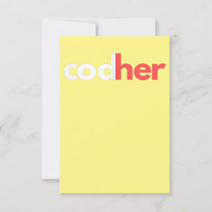 Codher Girl Programmer Women Stem Engineer Lovers Bedankkaart