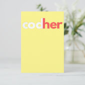 Codher Girl Programmer Women Stem Engineer Lovers Bedankkaart (Staand voorkant)