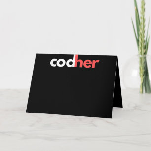 Codher Girl Programmer Women Stem Engineer Lovers Feestdagen Kaart