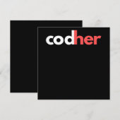 Codher Girl Programmer Women Stem Engineer Lovers Kaart (Voorkant / Achterkant)