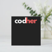 Codher Girl Programmer Women Stem Engineer Lovers Kaart (Staand voorkant)