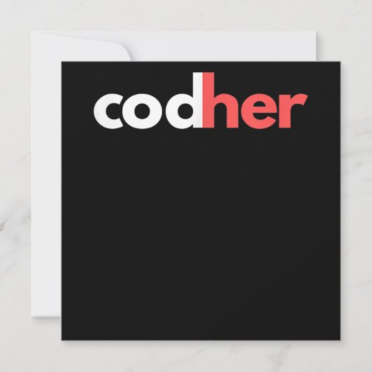 Codher Girl Programmer Women Stem Engineer Lovers Kaart (Voorkant)
