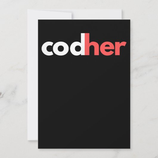 Codher Girl Programmer Women Stem Engineer Lovers Kaart (Voorkant)