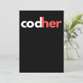 Codher Girl Programmer Women Stem Engineer Lovers Kaart (Staand voorkant)