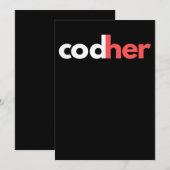 Codher Girl Programmer Women Stem Engineer Lovers Kaart (Voorkant / Achterkant)