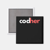 Codher Girl Programmer Women Stem Engineer Lovers Magneet (Voorkant / Achterkant)