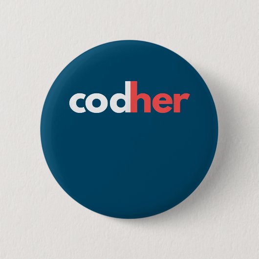 Codher Girl Programmer Women Stem Engineer Lovers Ronde Button 5,7 Cm (Voorkant)