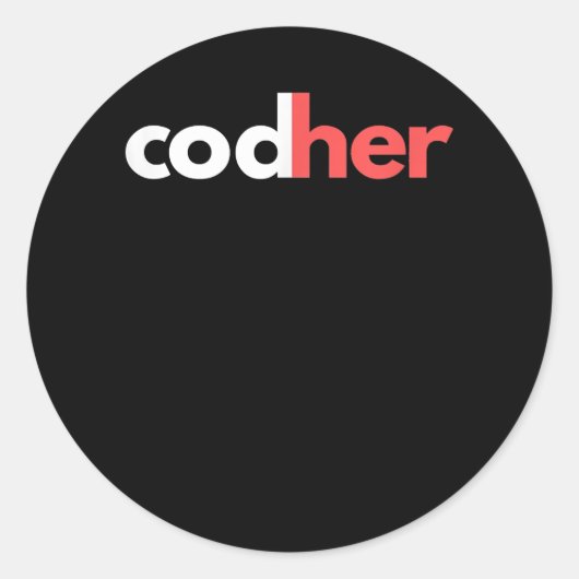Codher Girl Programmer Women Stem Engineer Lovers Ronde Sticker (Voorkant)