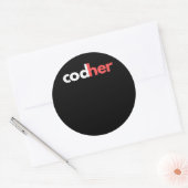 Codher Girl Programmer Women Stem Engineer Lovers Ronde Sticker (Envelop)