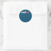 Codher Girl Programmer Women Stem Engineer Lovers Ronde Sticker (Tas)