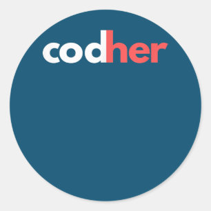 Codher Girl Programmer Women Stem Engineer Lovers Ronde Sticker