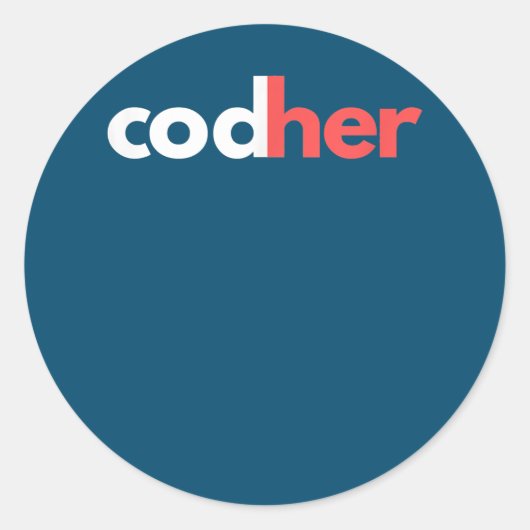 Codher Girl Programmer Women Stem Engineer Lovers Ronde Sticker (Voorkant)