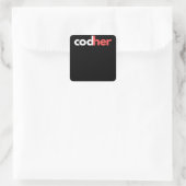 Codher Girl Programmer Women Stem Engineer Lovers Vierkante Sticker (Tas)