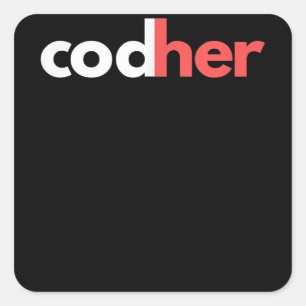 Codher Girl Programmer Women Stem Engineer Lovers Vierkante Sticker
