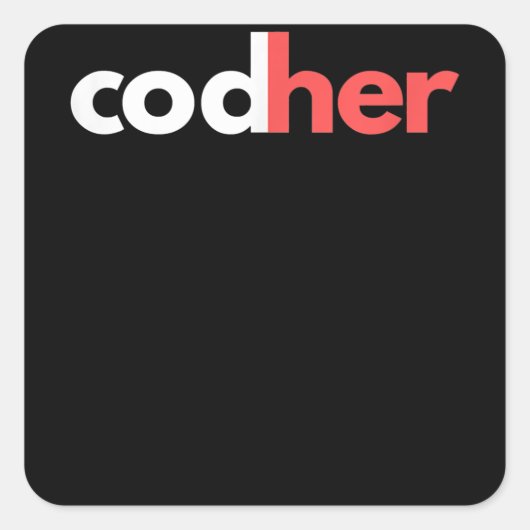 Codher Girl Programmer Women Stem Engineer Lovers Vierkante Sticker (Voorkant)