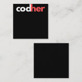 Codher Girl Programmer Women Stem Engineer Lovers Vierkante Visitekaartje (Voorkant / Achterkant)