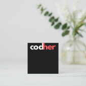Codher Girl Programmer Women Stem Engineer Lovers Vierkante Visitekaartje (Staand voorkant)