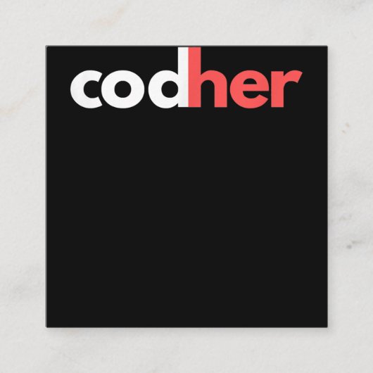 Codher Girl Programmer Women Stem Engineer Lovers Vierkante Visitekaartje (Voorkant)