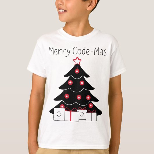 Coding Christmas Tree Merry Code-mas Shirt (Voorkant)