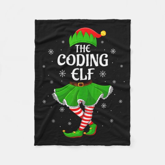 Coding Elf Christmas Family Girls Women Elf Squad Fleece Deken (Voorkant)